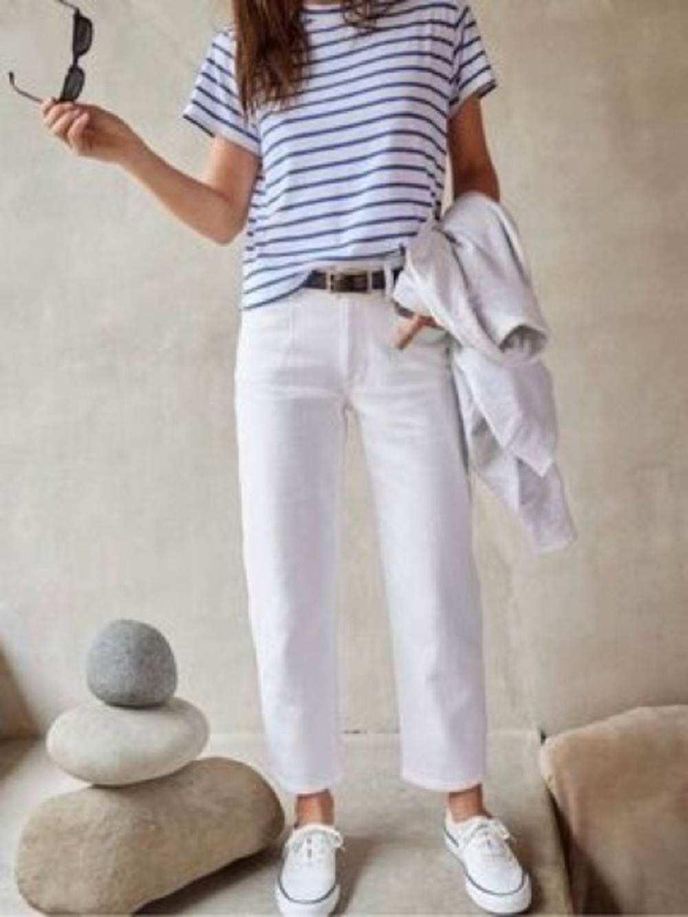 AYR White High-Rise Straight Jeans